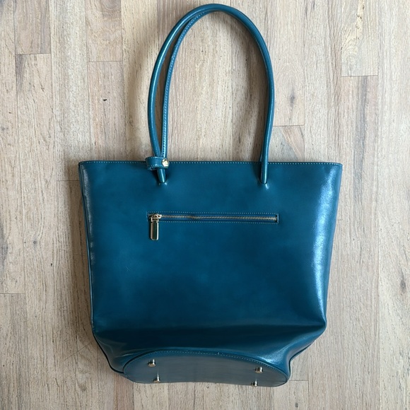 New AOTA Bag purse tote teal blue gold (Vagan) Crossbody/Handbag large - Picture 5 of 11